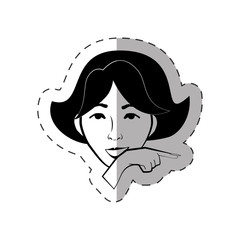 portrait female expression face vector illustration eps 10