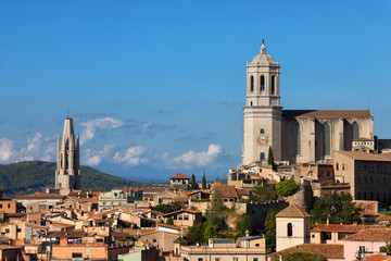 Fototapeta na wymiar City Skyline of Girona in Spain