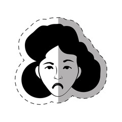 portrait female expression face vector illustration eps 10