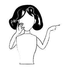 character woman standing gesture vector illustration eps 10