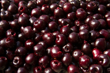 Cherries pitted prepared for baking