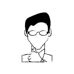 portrait male with glasses image vector illustration eps 10