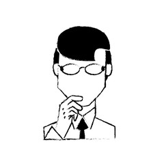 portrait male with glasses image vector illustration eps 10