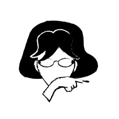 avatar female person head vector illustration eps 10