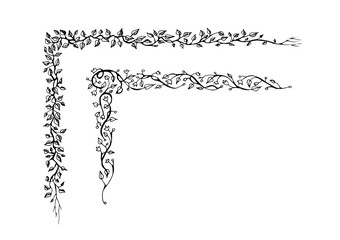 Floral border corner. Vector frame element