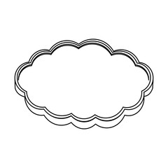 silhouette realistic cloud in cumulus shape vector illustration