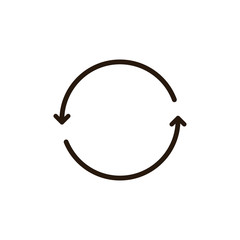 line arrow icon on white background