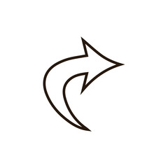 line arrow icon on white background