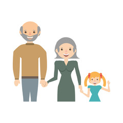 grandparents and granddaughter family vector illustration eps 10