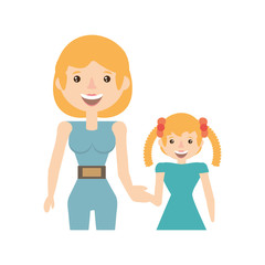 mother and her child image vector illustration eps 10