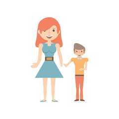 mother and her child image vector illustration eps 10