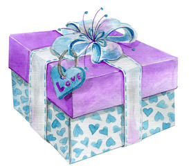 watercolor gift box - 142813338