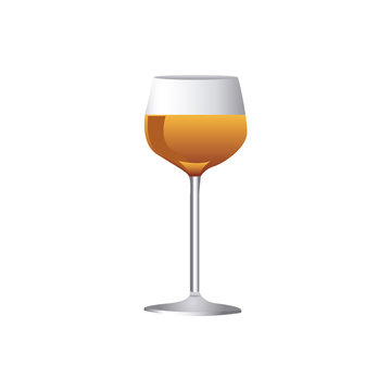 colorful realistic wine drink cocktail glass vector illustration
