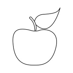 silhouette apple fruit food icon flat vector illustration