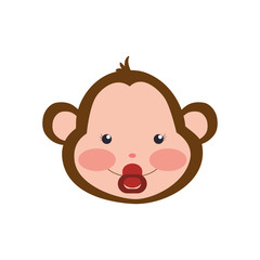 monkey cartoon drawing animal vector icon illustration