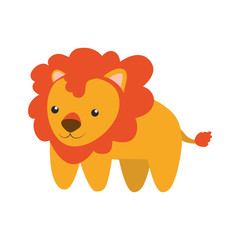 lion infantile cartoon animal vector icon illustration