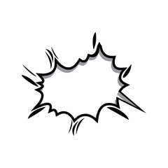 monochrome silhouette of starry speech with tail vector illustration