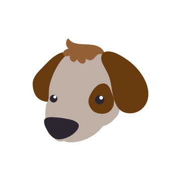 puppy cartoon drawing head vector icon illustration
