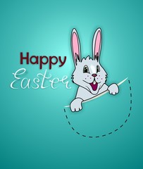 Easter card with a rabbit