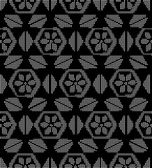 Halftone round black seamless background polygon cross triangle flower