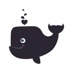 whale cartoon drawing animal vector icon illustration