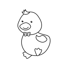 cartoon duck animal infantile vector icon illustration