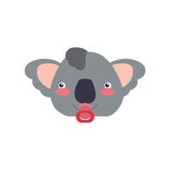 baby koala cartoon head vector icon illustration