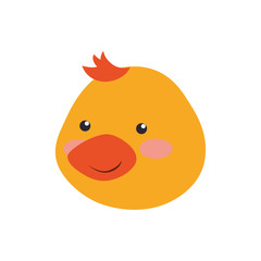 cartoon duck head infantile vector icon illustration