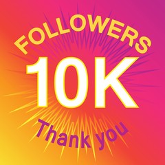 10 thousand followers illustration with thank you