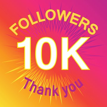 10 thousand followers illustration with thank you