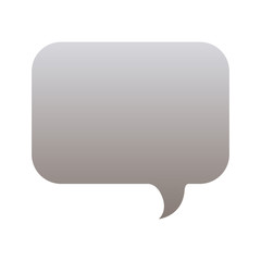 silhouette of rounded rectangle speech in grayscale color vector illustration
