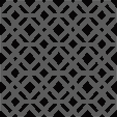 Halftone round black seamless background cross square check frame