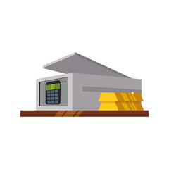 safe deposit strongbox keypad vector icon illustration