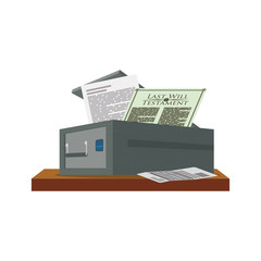 safe deposit strongbox fingerprint vector icon illustration