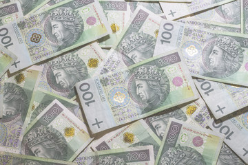 Polish money background. Zloty