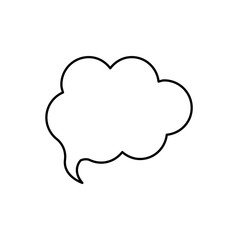 monochrome contour with cloud speech with tail vector illustration