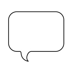 monochrome contour with rounded rectangle speech vector illustration