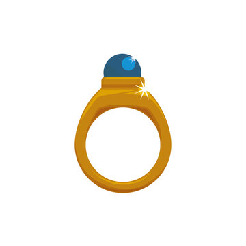 Ring Gold Jewelry Gemstone Icon Vector Illustration