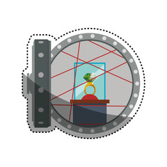vault safe deposit ring jewlry vector icon illustration