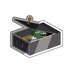 safe deposit strongbox key vector icon illustration