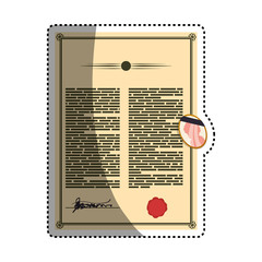 testament document official heritage vector icon illustration