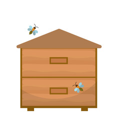 Bee house icon, flat style. Apiary isolated on white background. Vector illustration, clip-art
