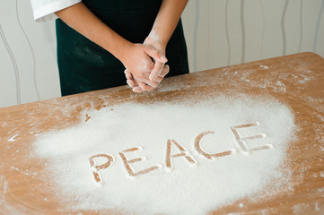 Chef preparing dough - cooking process