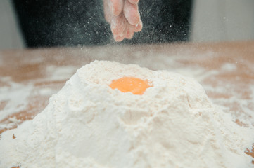 Chef preparing dough - cooking process