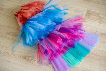 colored children's skirt hanging on the hanger,baby tutu skirt 