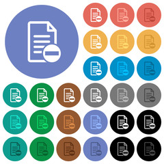 Remove document round flat multi colored icons