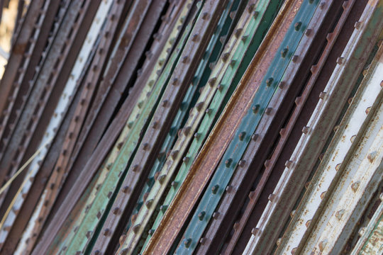 Galvanized steel fence posts used for Farm fencing with barbed wire strands