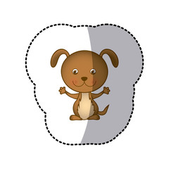 sticker dog animal head expression, vector illustration