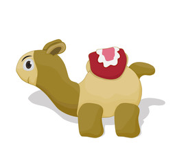 cartoon cute camel ilustration isolated on white background