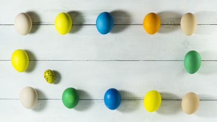 Easter background with colorfull eggs